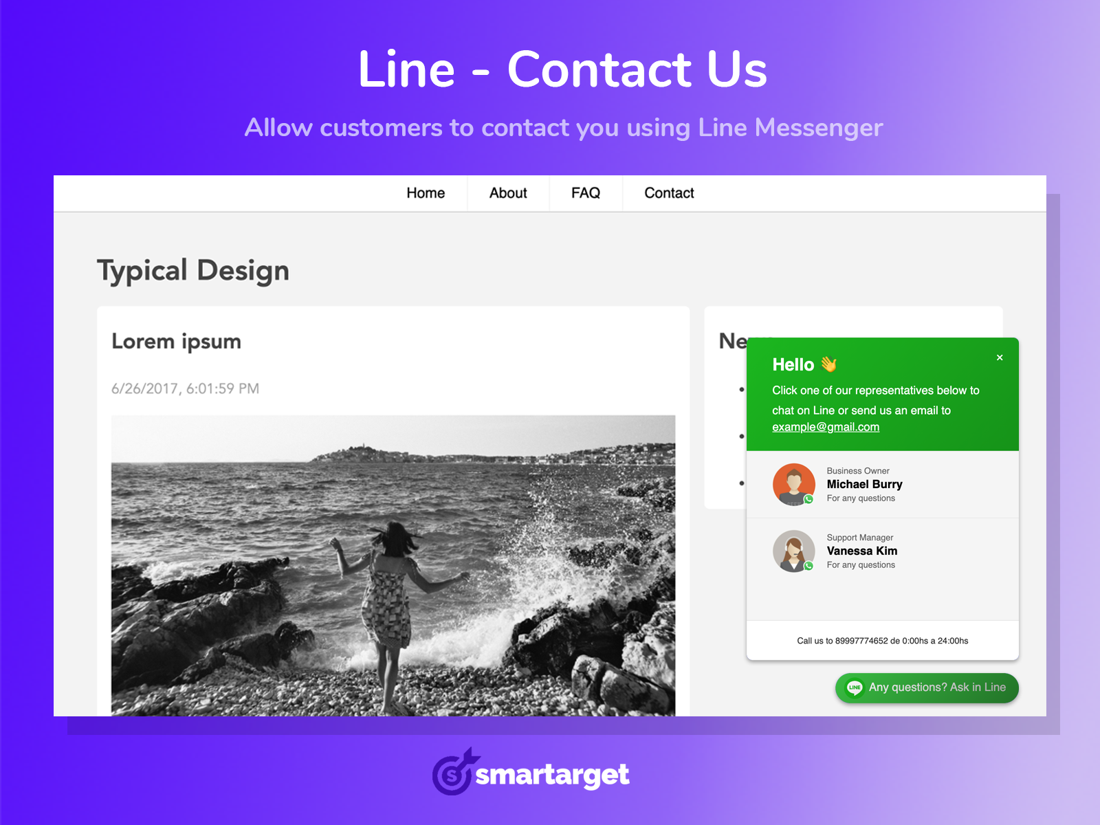 Smartarget Line - Contact Us | App integrations | EasyStore